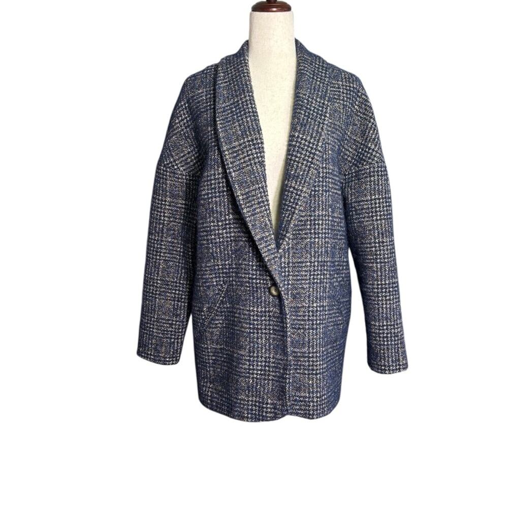 La Petite Francaise Paris Blue Plaid Jacket Size Medium/Large